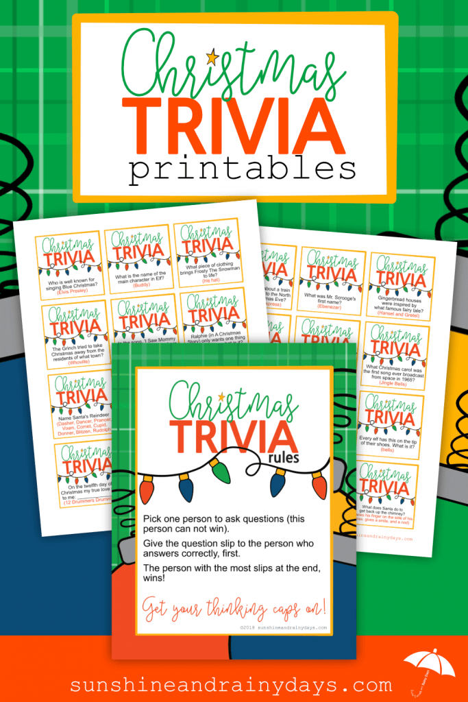 Christmas Trivia Game Printables