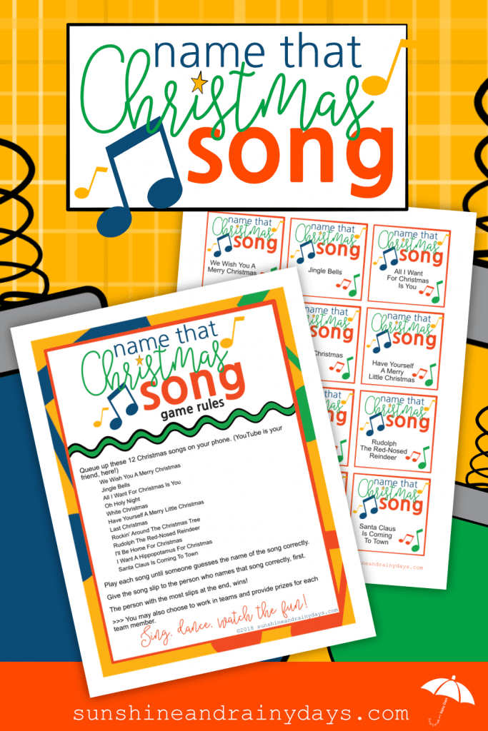 We've played Name That Song at many parties with teenagers and it seems to be a hit! With a Christmas Party coming up, we decided it was time to Christmasfy the game and dubbed it, Name That Christmas Song! Name That Song Christmas Game | Name That Christmas Song Game | Christmas Games | Christmas Printables | #ChristmasGames #ChristmasPrintables #SARD