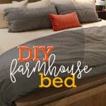 This King Size Farmhouse Bed turned out better than I could've imagined! It did take a lot of patience, time, and even left a few bruises but, a few months out, I think I would do it all over again! DIY Farmhouse Bed | DIY Bed | Farmhouse Bed | King Size Farmhouse Bed | #kingsizebed #farmhouse #diybed #SunshineAndRainyDays