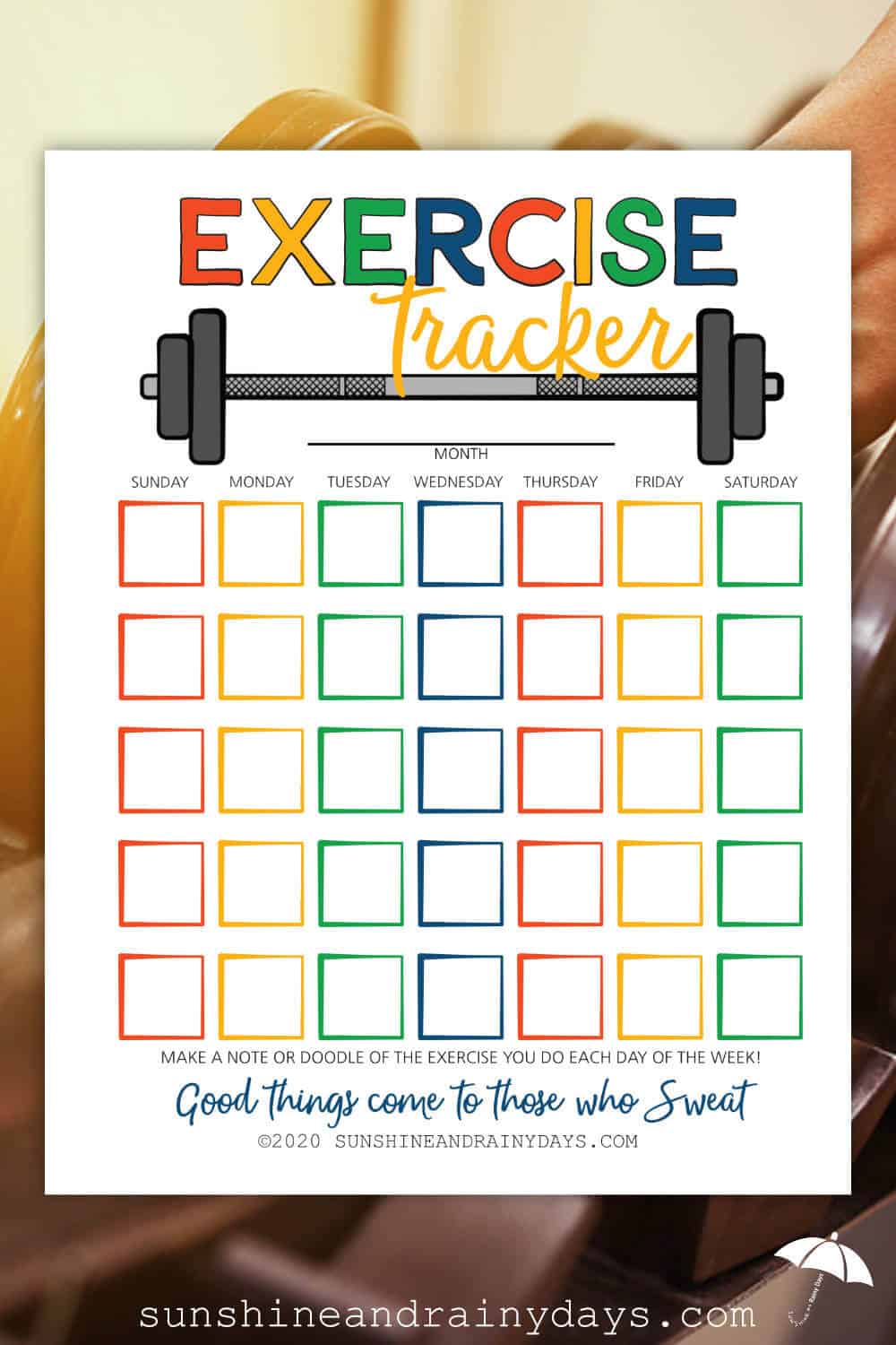 Exercise Tracker Printable Free