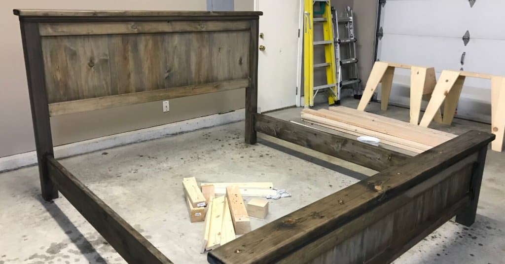 DIY King Size Farmhouse Bed - Sunshine And Rainy Days