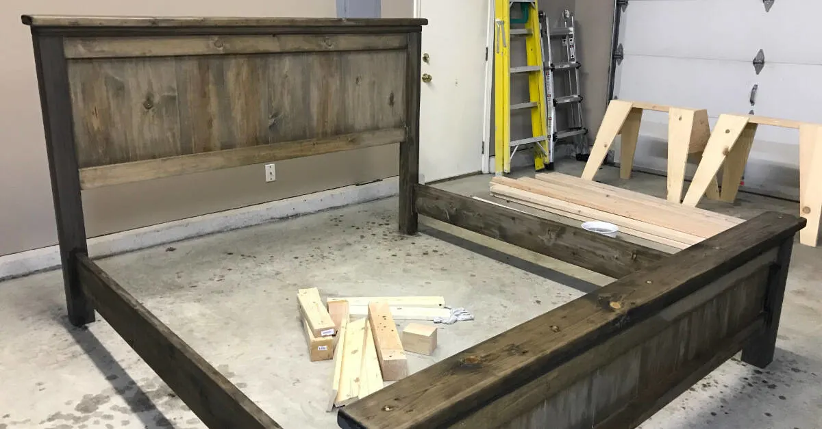diy rustic bed frame plans