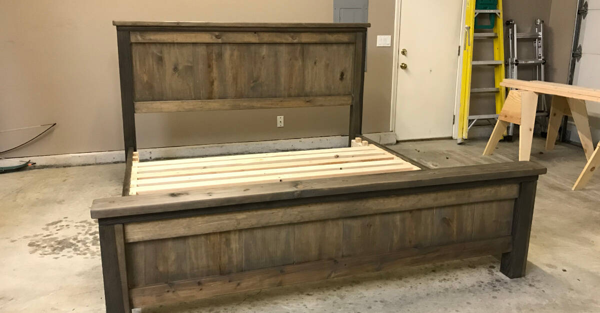 Diy King Size Farmhouse Bed Sunshine, How To Make A Bed Frame King Size