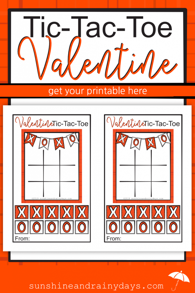 Nothing says Happy Valentine's Day better than a Tic Tac Toe Valentine! It's full of X's and O's and the color of Valentine's Day! Valentine Tic Tac Toe Printable | Valentines Ideas For Kids | Valentine Games | Tic Tac Toe Valentine | #Valentines #SunshineAndRainyDays