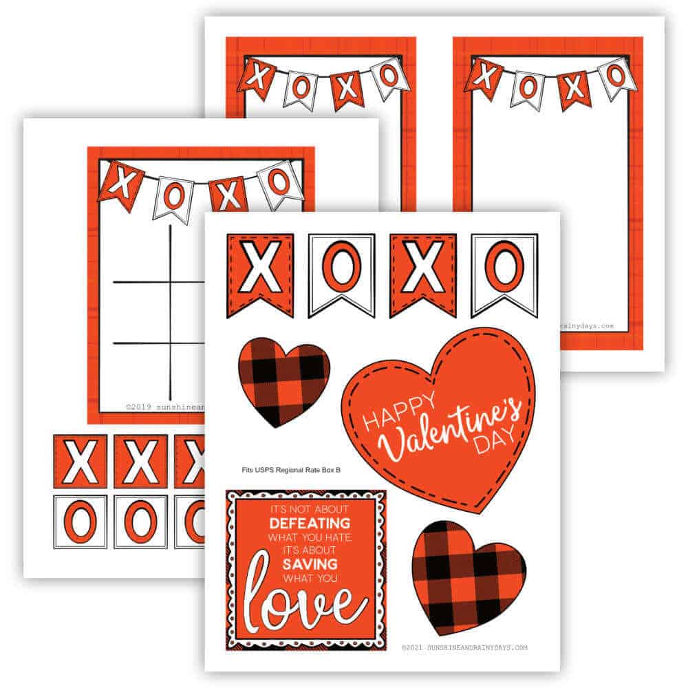 Valentine Care Package Box Decor Printables