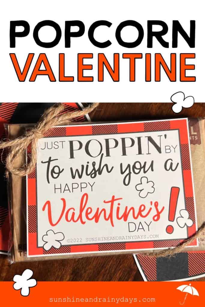 Just Poppin' By To Wish You A Happy Valentine's Day tag on a bag of microwave popcorn!