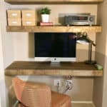 DIY floating built in desk and shelves.