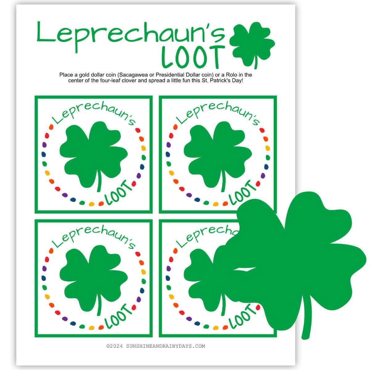 Leprechaun's Loot printable page.