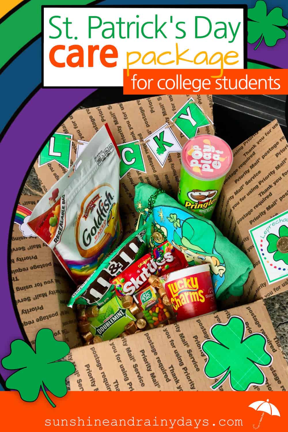 Help your college student celebrate St. Patrick's Day with a St. Patrick's Day Care Package!