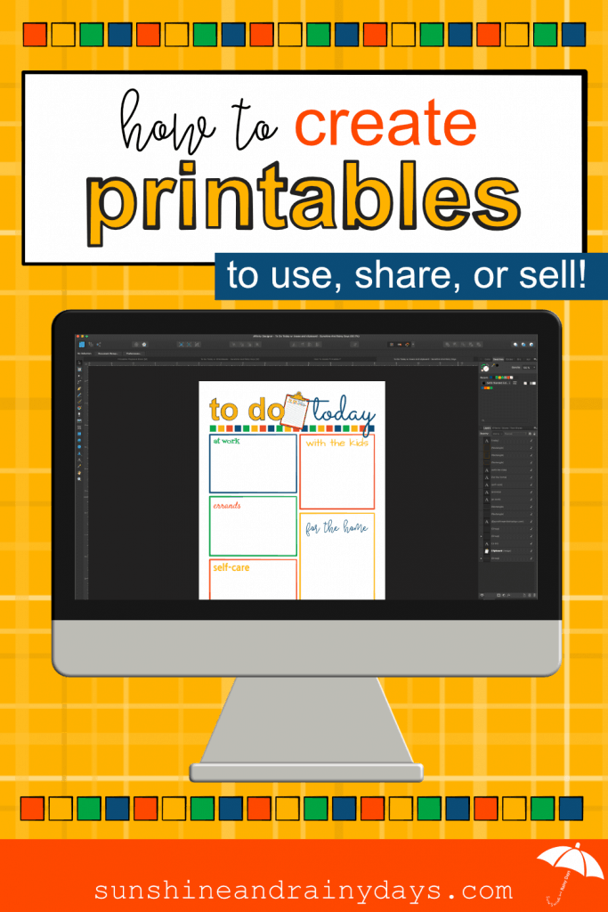 How To Create Printables Sunshine and Rainy Days