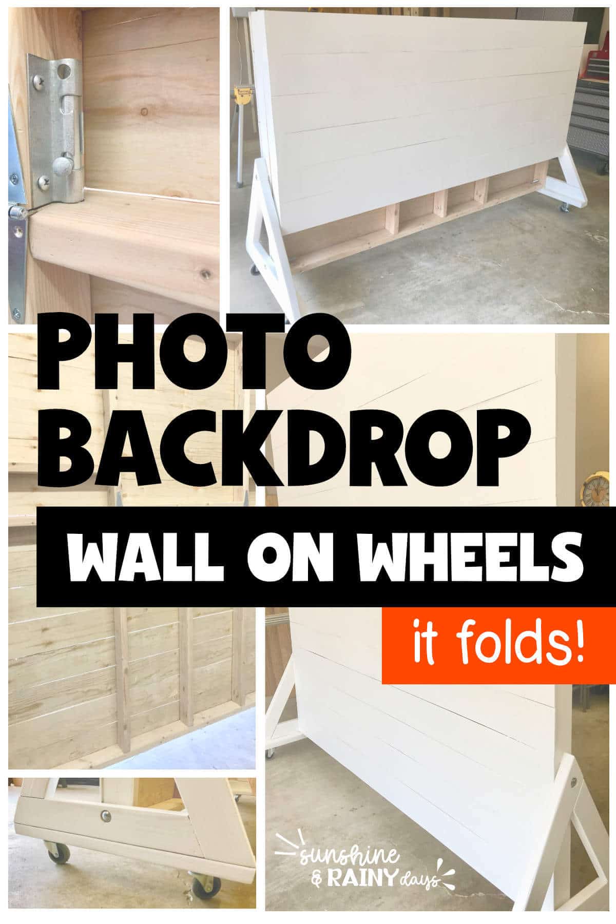 Photo backdrop wall on wheels that folds.