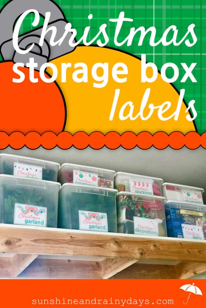 Christmas Storage Box Labels help you organize your Christmas decorations!