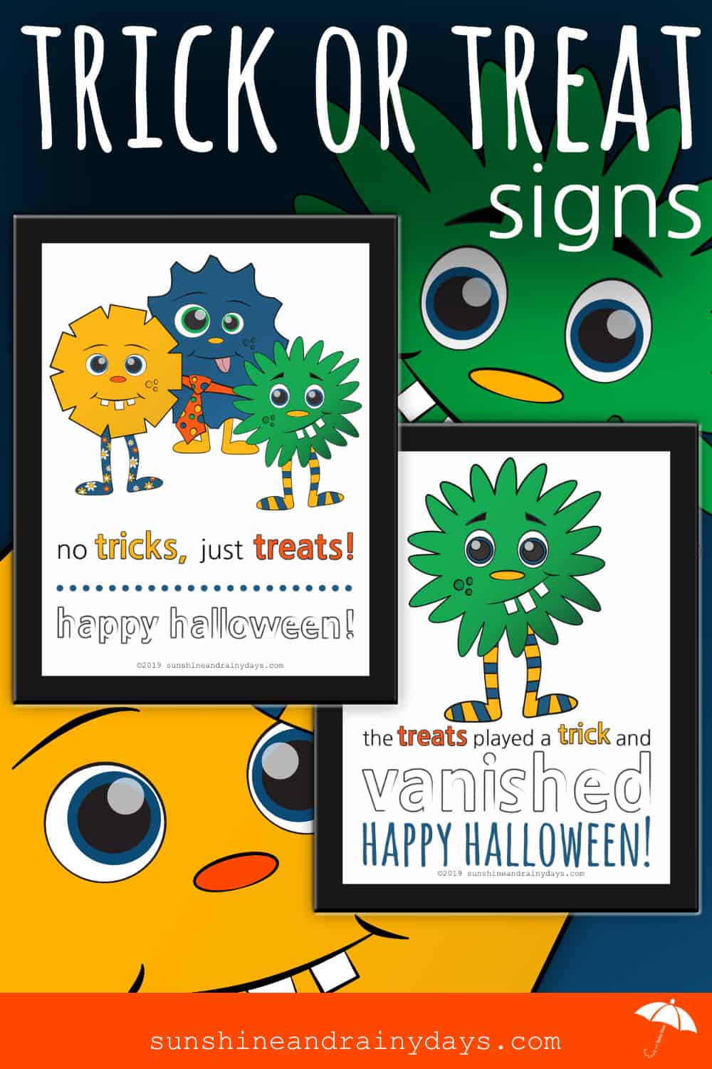 FUN Printable Halloween Signs For Your Door - Sunshine and Rainy Days