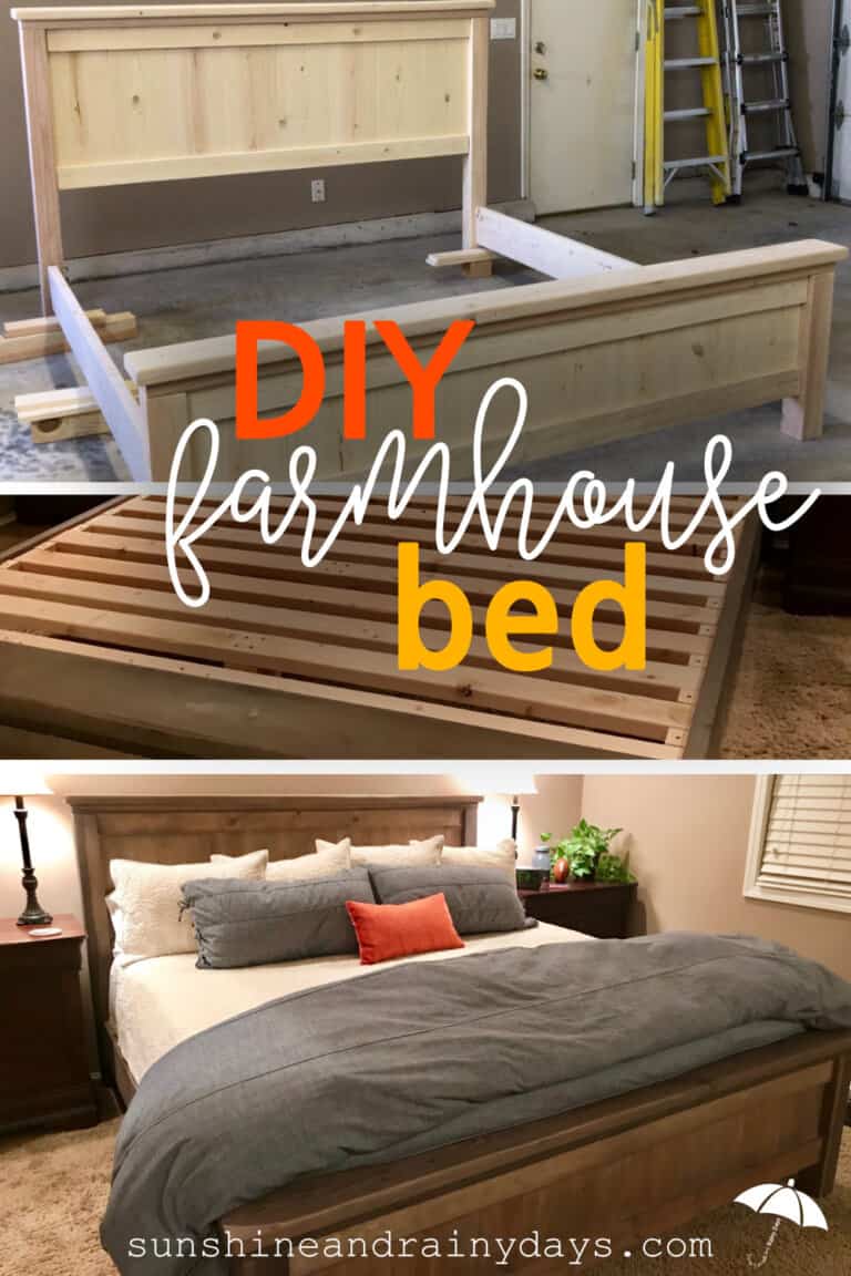 DIY King Size Farmhouse Bed Sunshine and Rainy Days