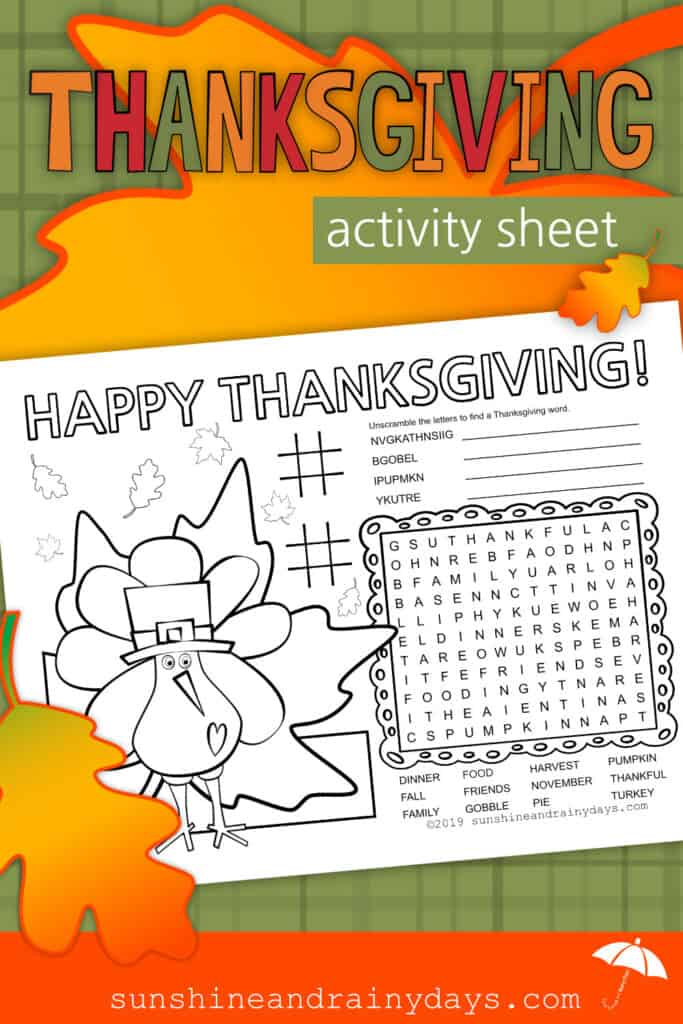 Thanksgiving Activity Sheet