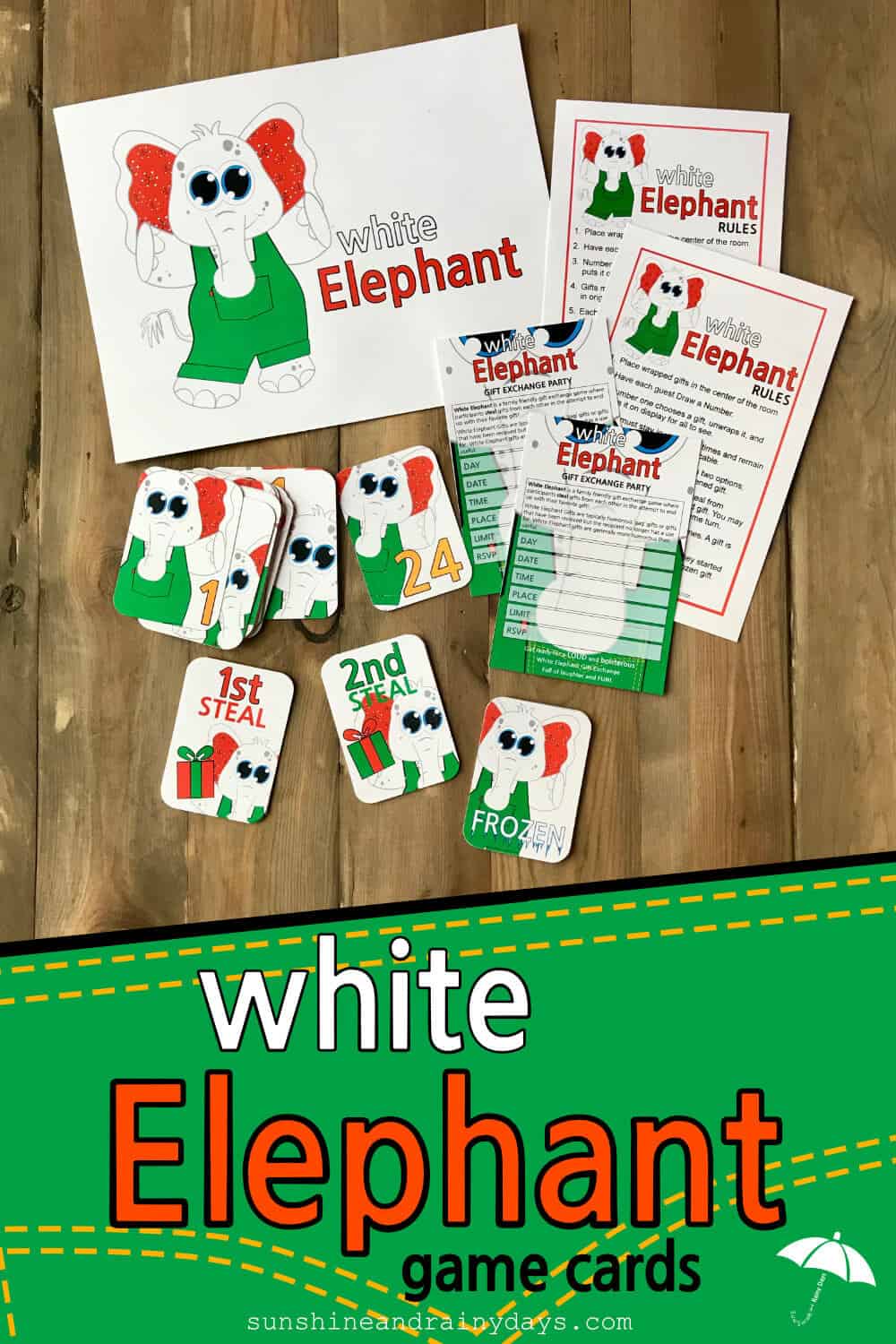 White Elephant Gift Exchange Rules and Printables Sunshine and Rainy Days