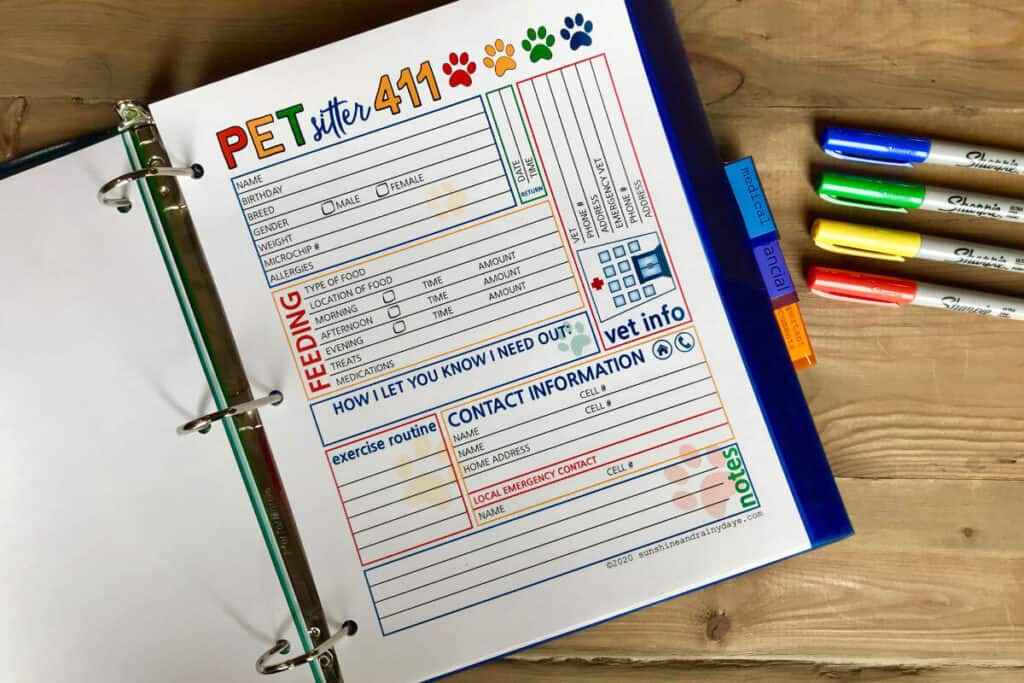 Pet Sitter Info Sheet