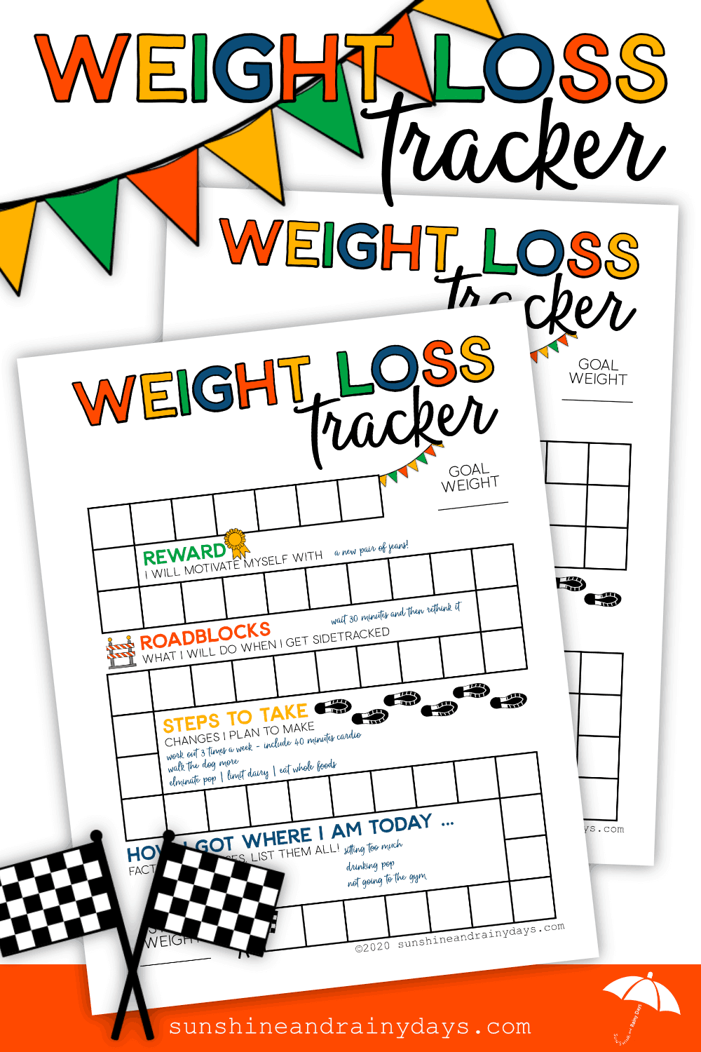 cute weight loss tracker template