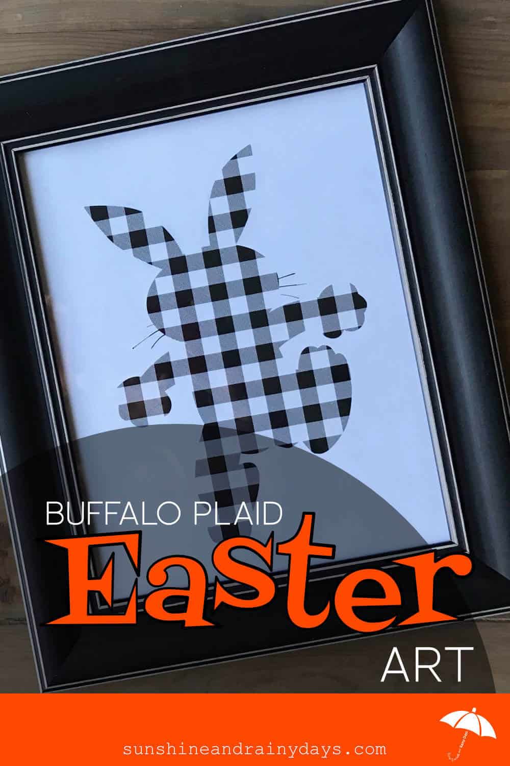 Easter Bunny in Buffalo Plaid for Farmhouse Easter Decor