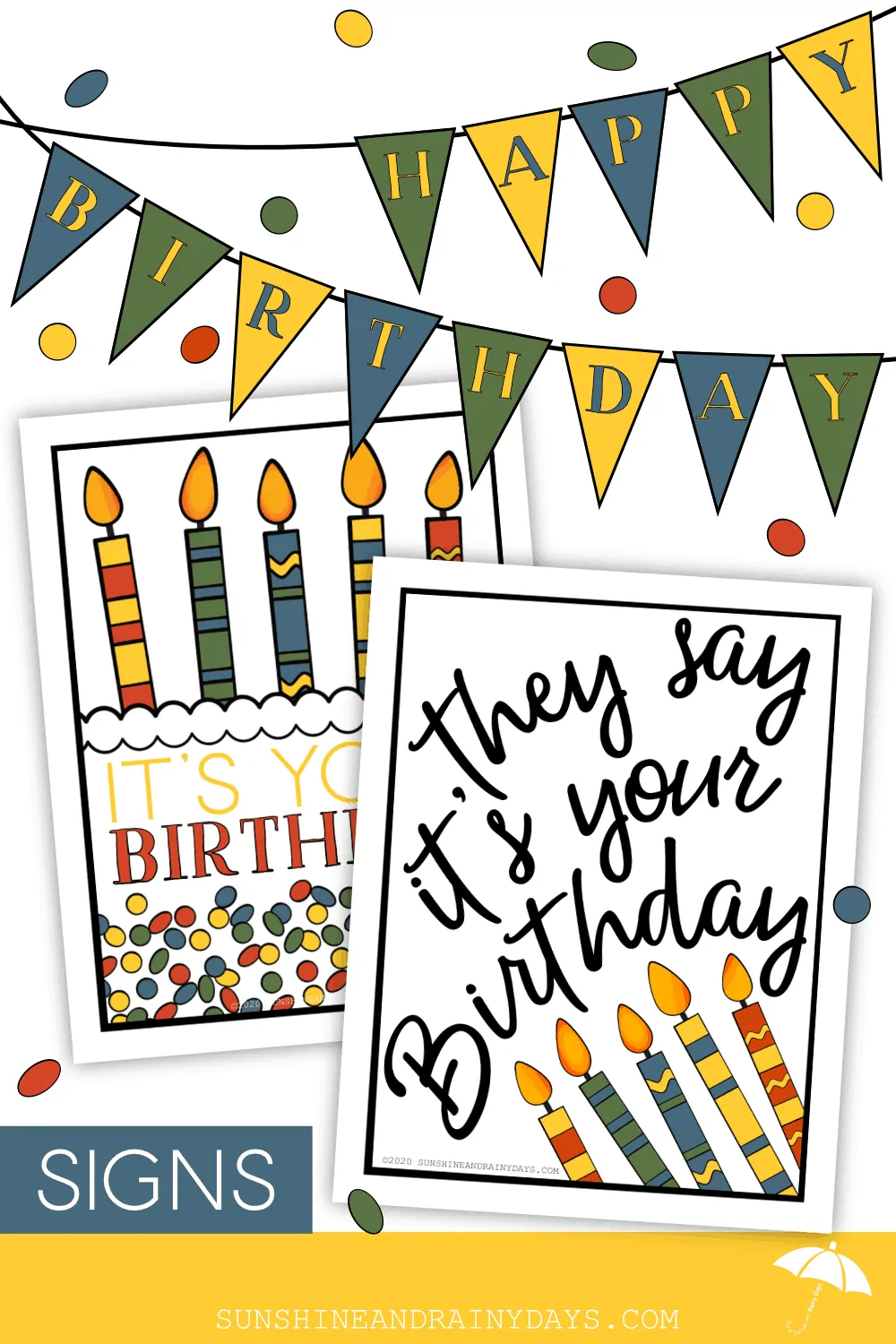 Happy Birthday Sign You Can Print At Home - Sunshine and Rainy Days