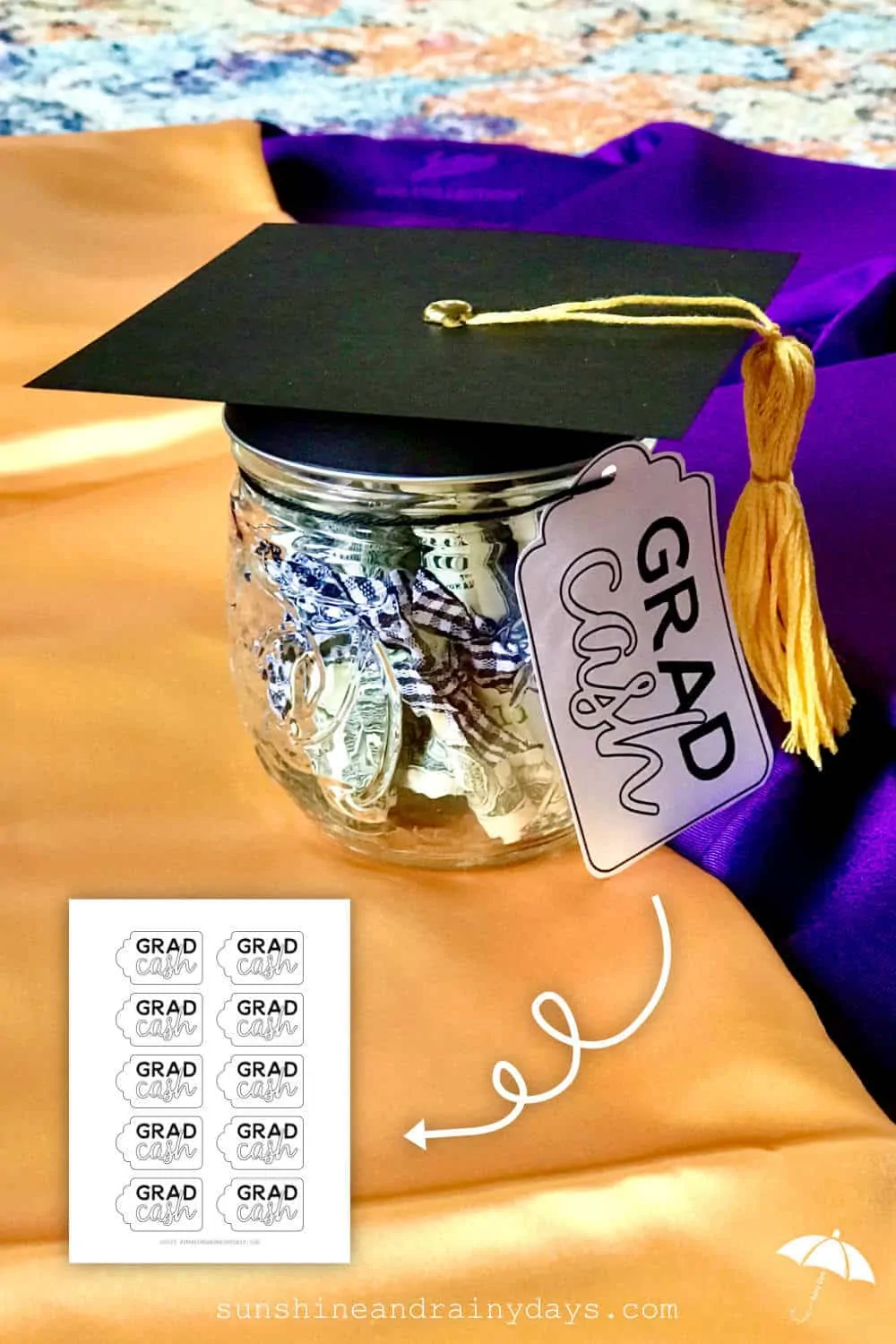 Grad Cash Tag Printable For Grad Cash Money Jar