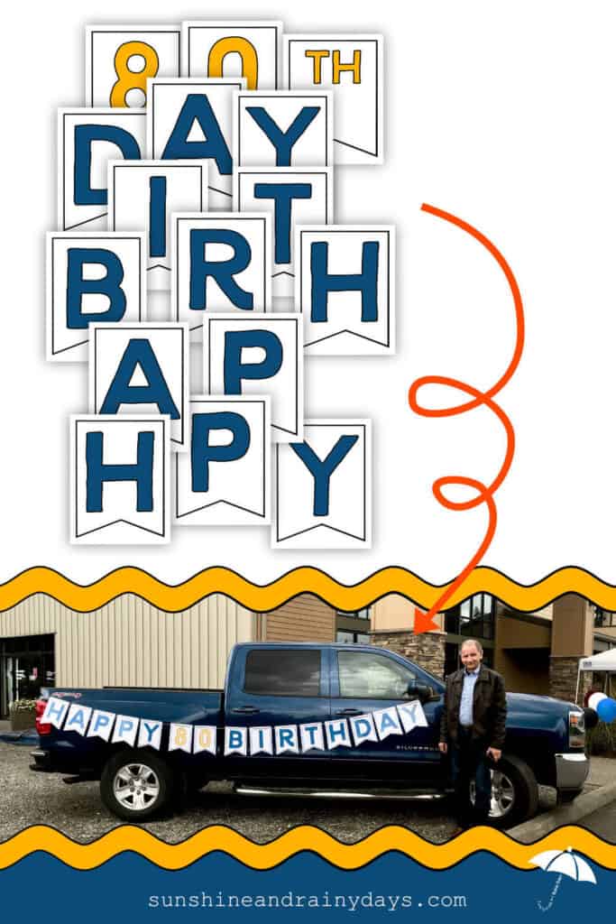 Happy Birthday Printable Letters made into a Birthday Banner