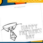 Father's Day card to print and color.