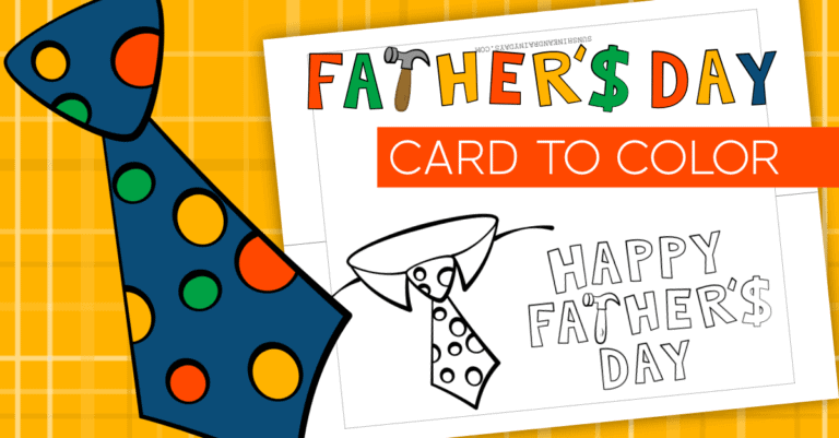 Printable Father’s Day Card To Color