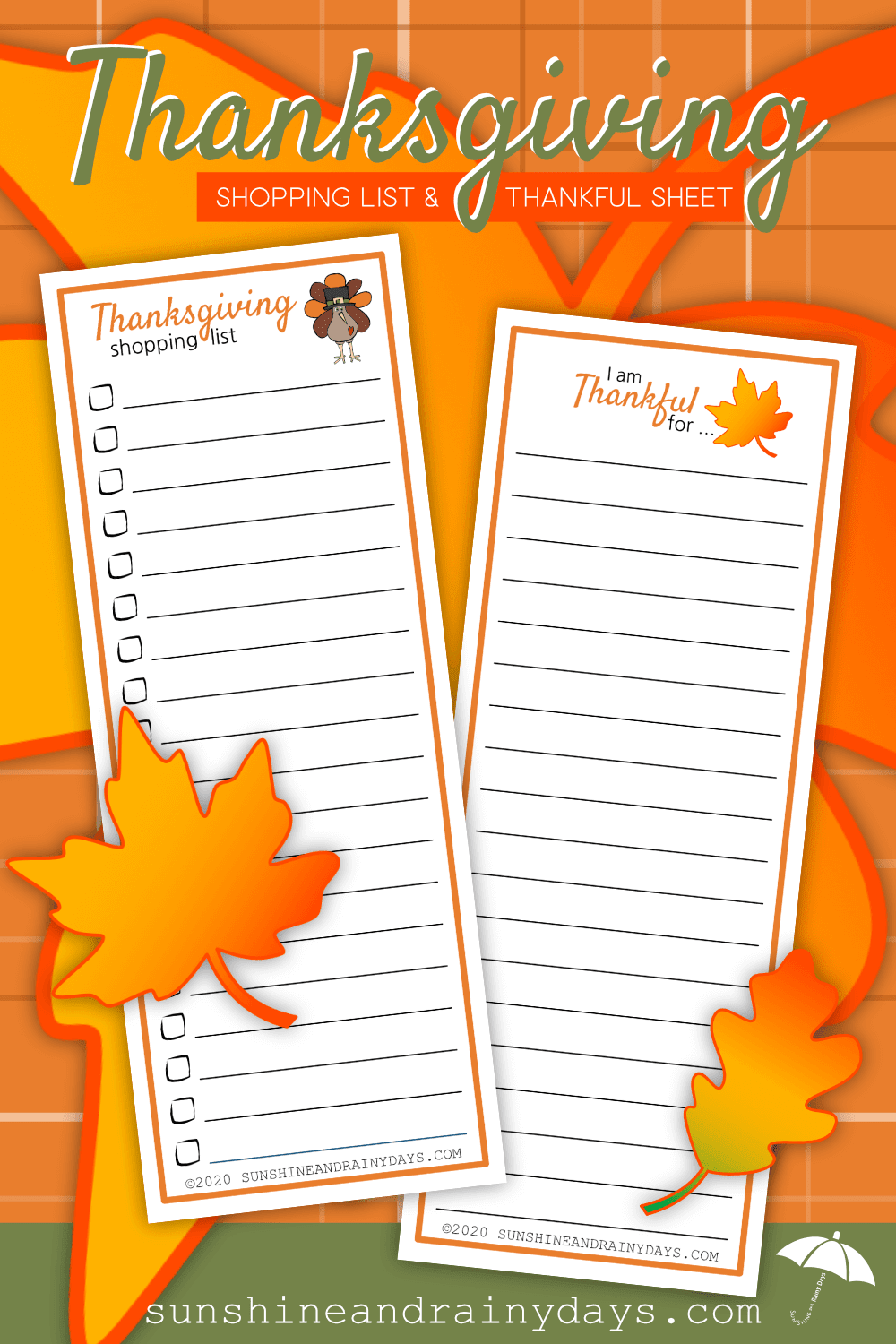 Thanksgiving Shopping List Printable Write It Down Sunshine And Rainy Days
