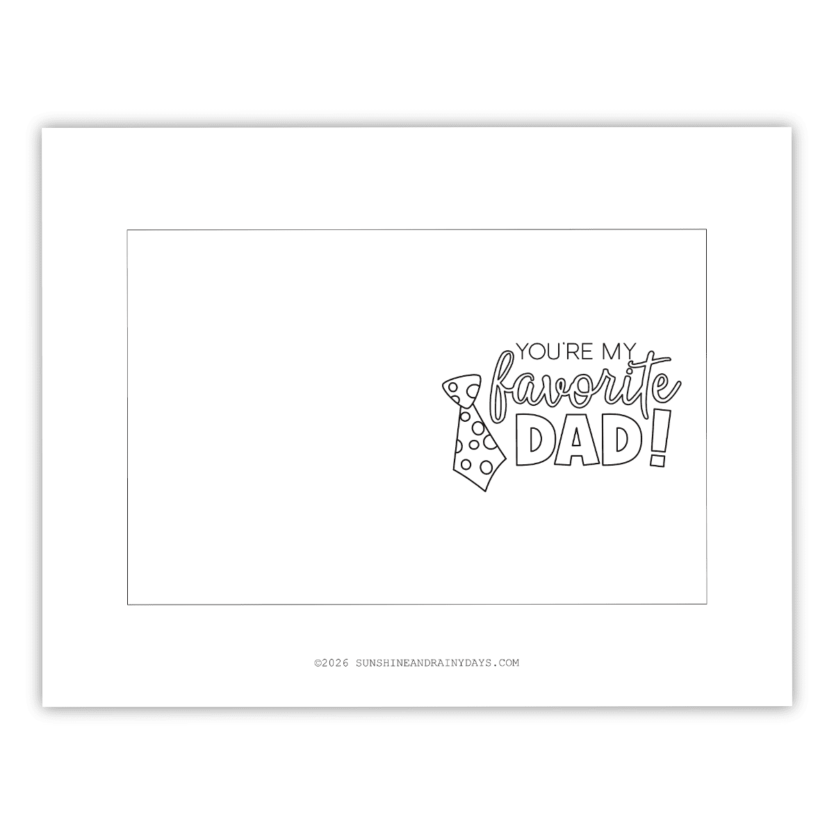 Image of a printable page that says You're My Favorite Dad.