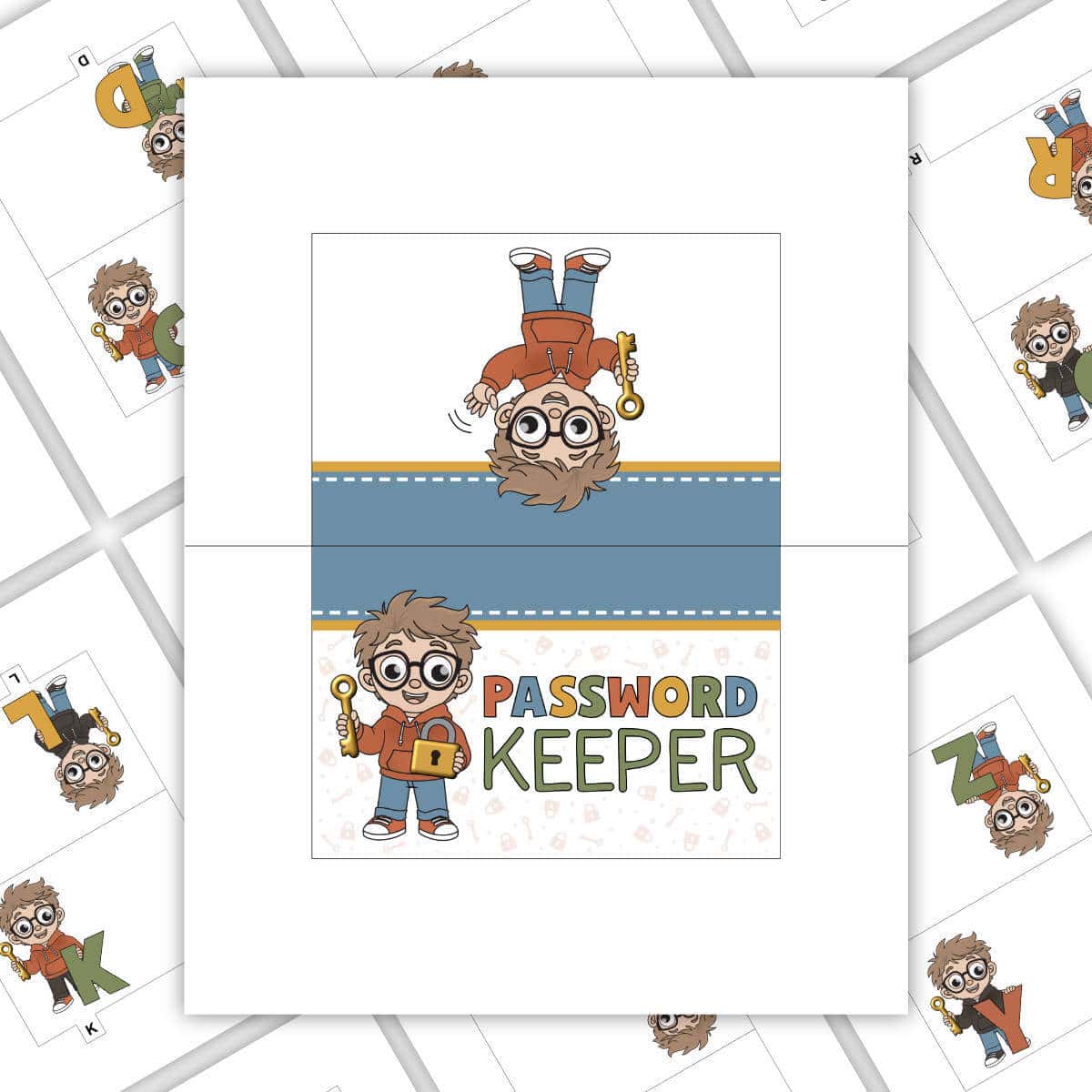 Image of printable pages for a password keeper.
