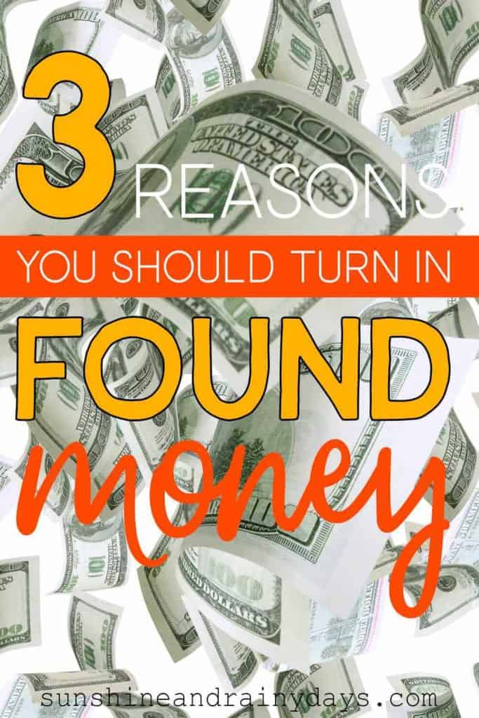 Money Falling with the words: 3 Reasons You Should Turn In Found Money