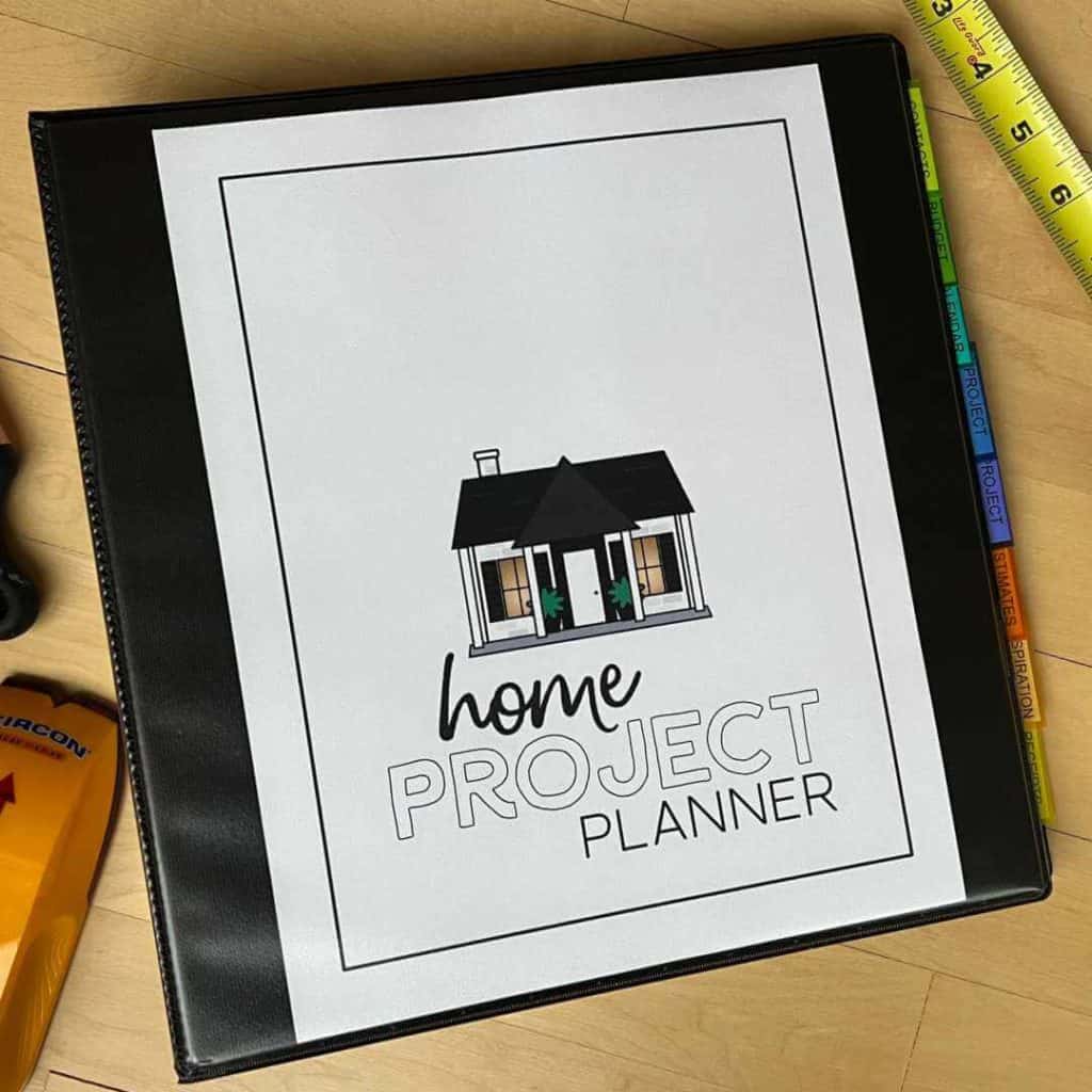 Home Project Planner binder.