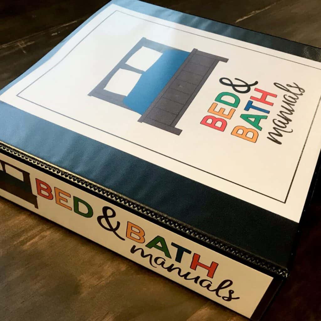 Bed & Bath Manuals Binder