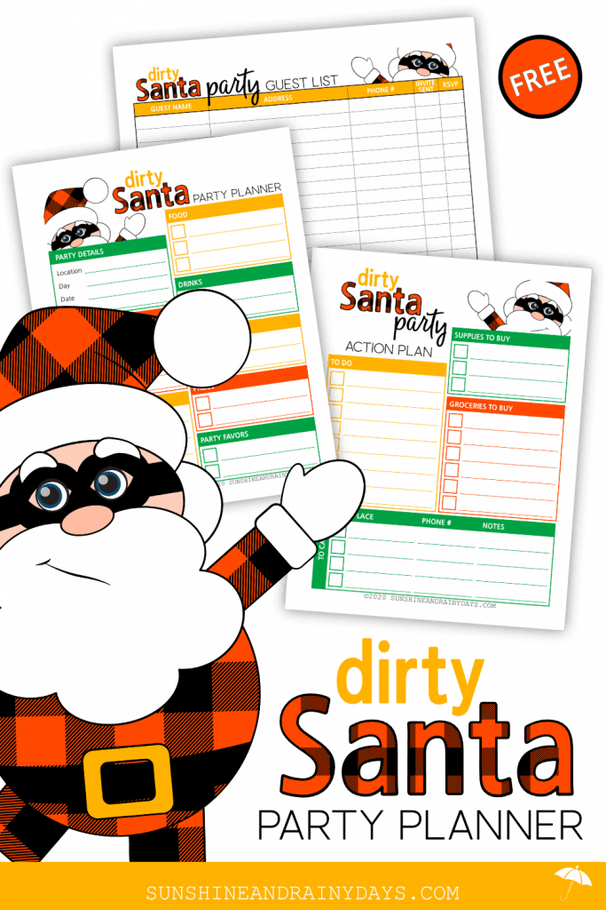 Dirty Santa Party Planner Pages