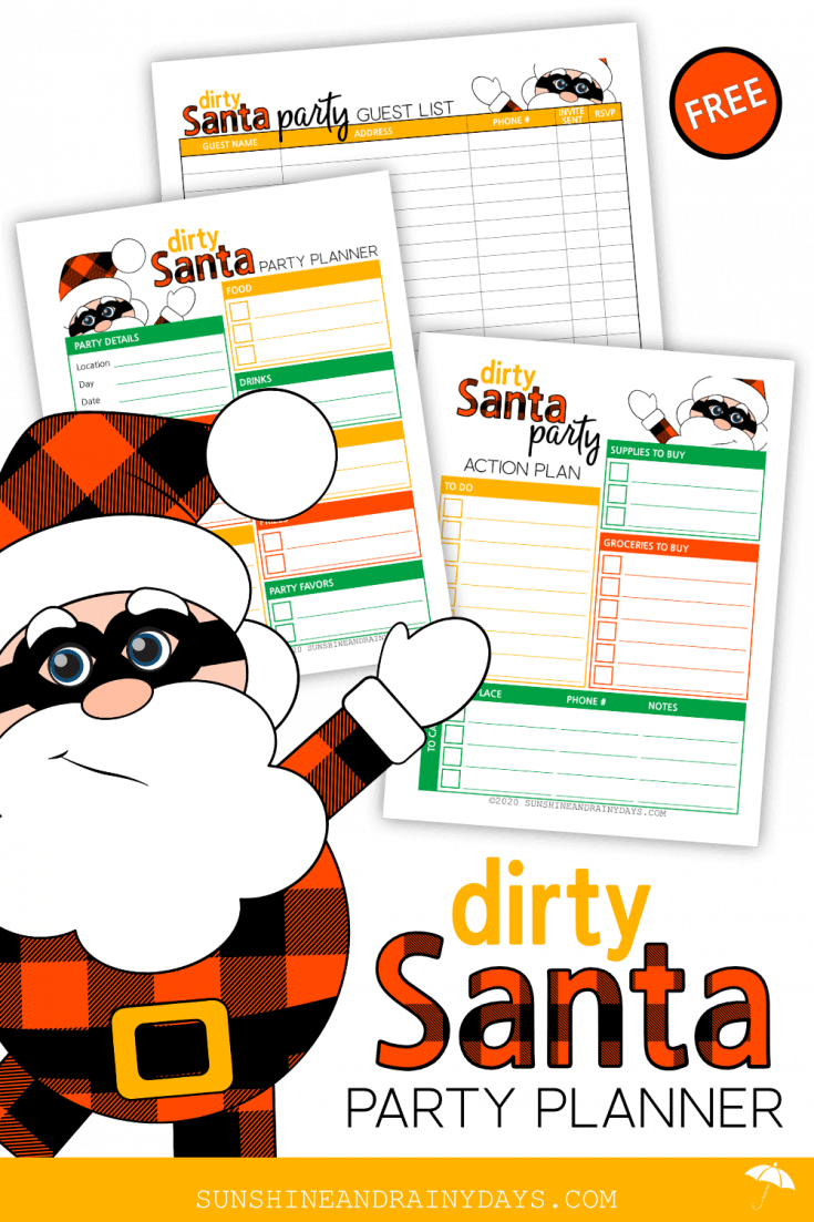 Dirty Santa Party Planner Pages