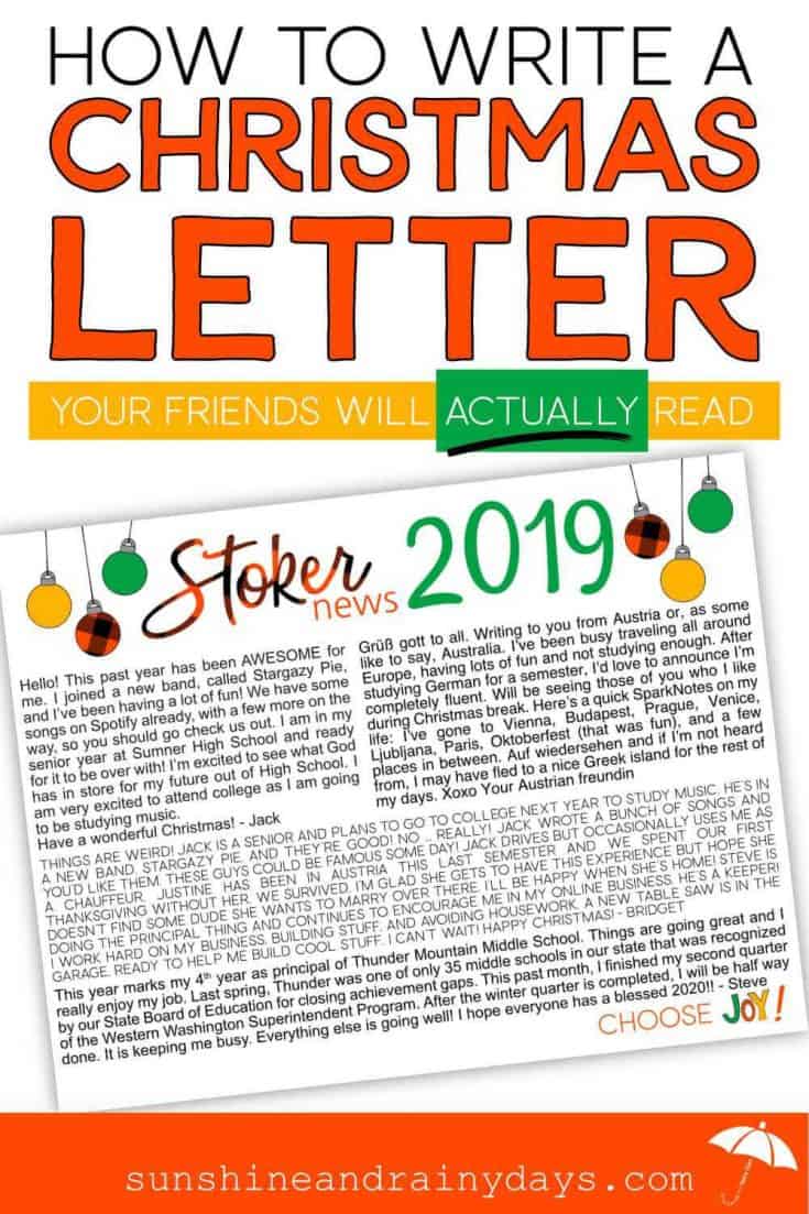 How To Write A Christmas Letter with a Christmas Newsletter sample.