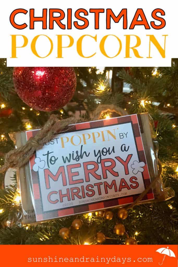 Just Poppin' By To Wish You A Merry Christmas Popcorn Gift