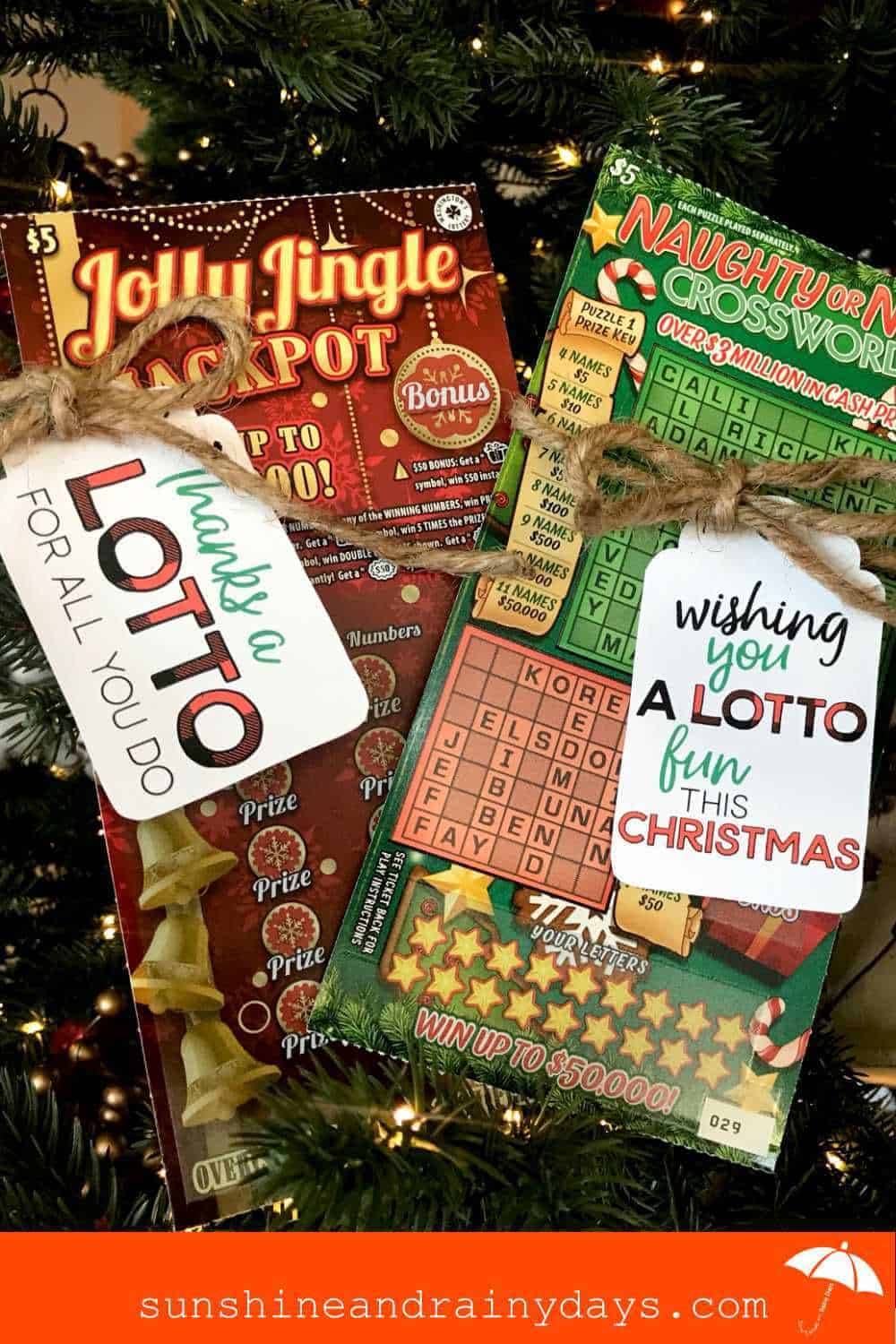 Christmas Lottery Ticket Gift Tags You Can Print At Home Sunshine And 