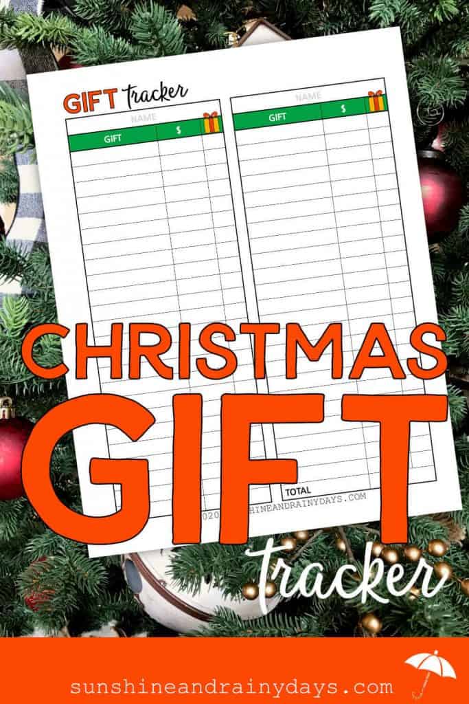Christmas Gift Tracker Printable