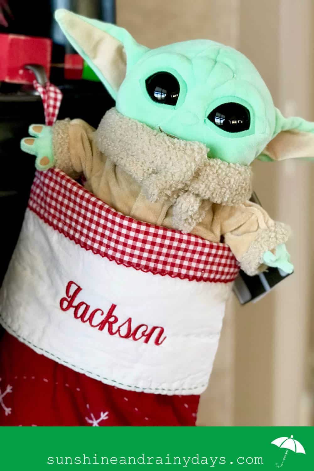 Baby Yoda In A Christmas Stocking