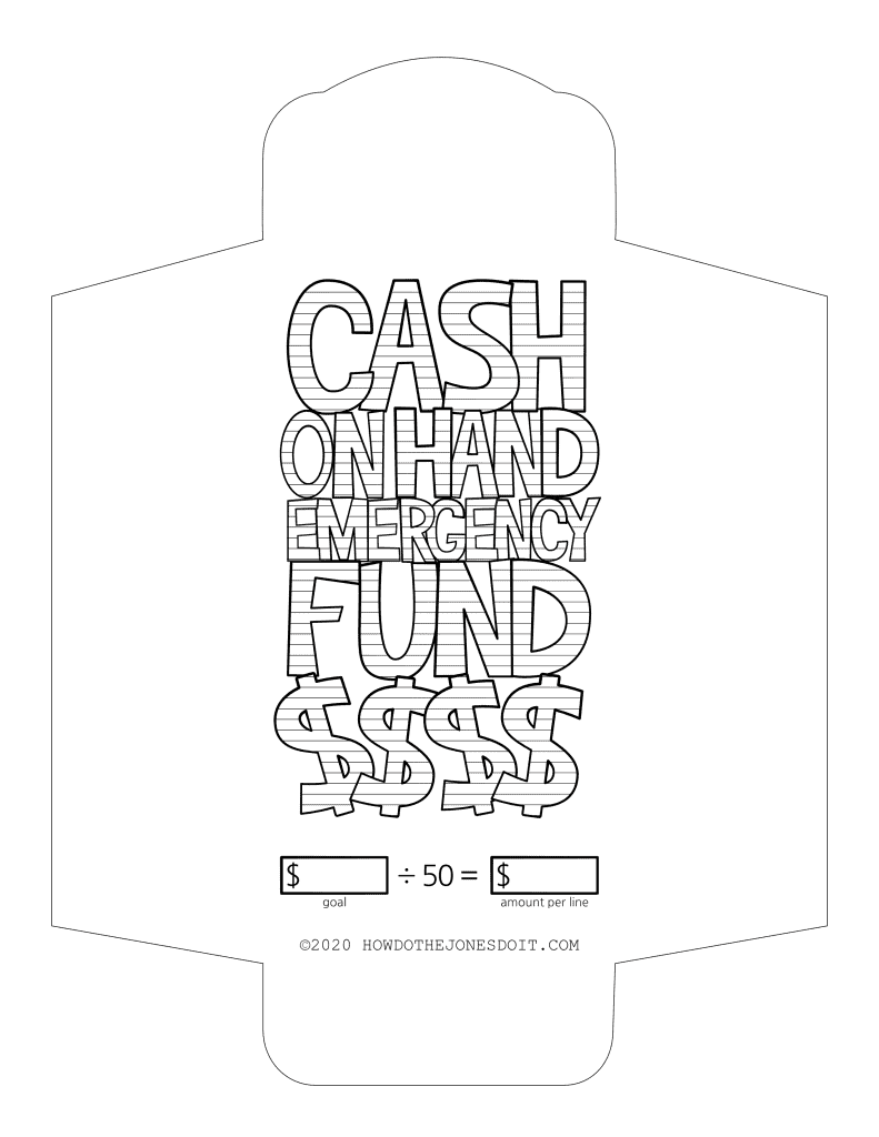 Cash On Hand Sinking Fund Envelope Printable