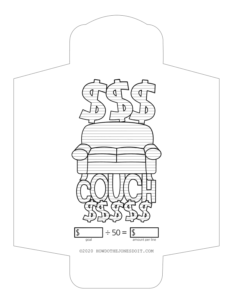 Couch Sinking Fund Envelope Printable