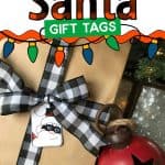 Christmas Gift with a Dirty Santa Gift Tag and the words: Dirty Santa Gift Tags