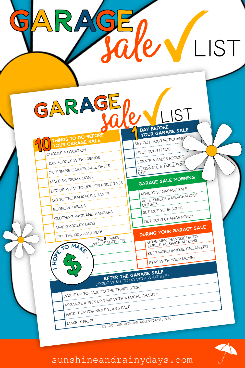 Printable Garage Sale Checklist