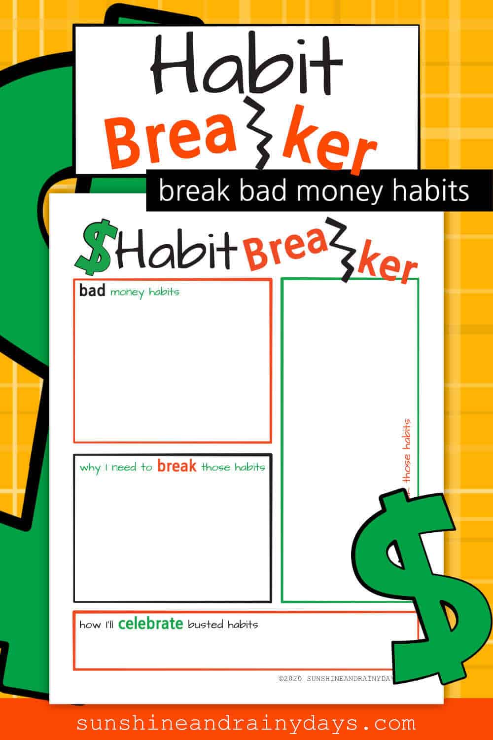 Bad Money Habit Breaker Worksheet
