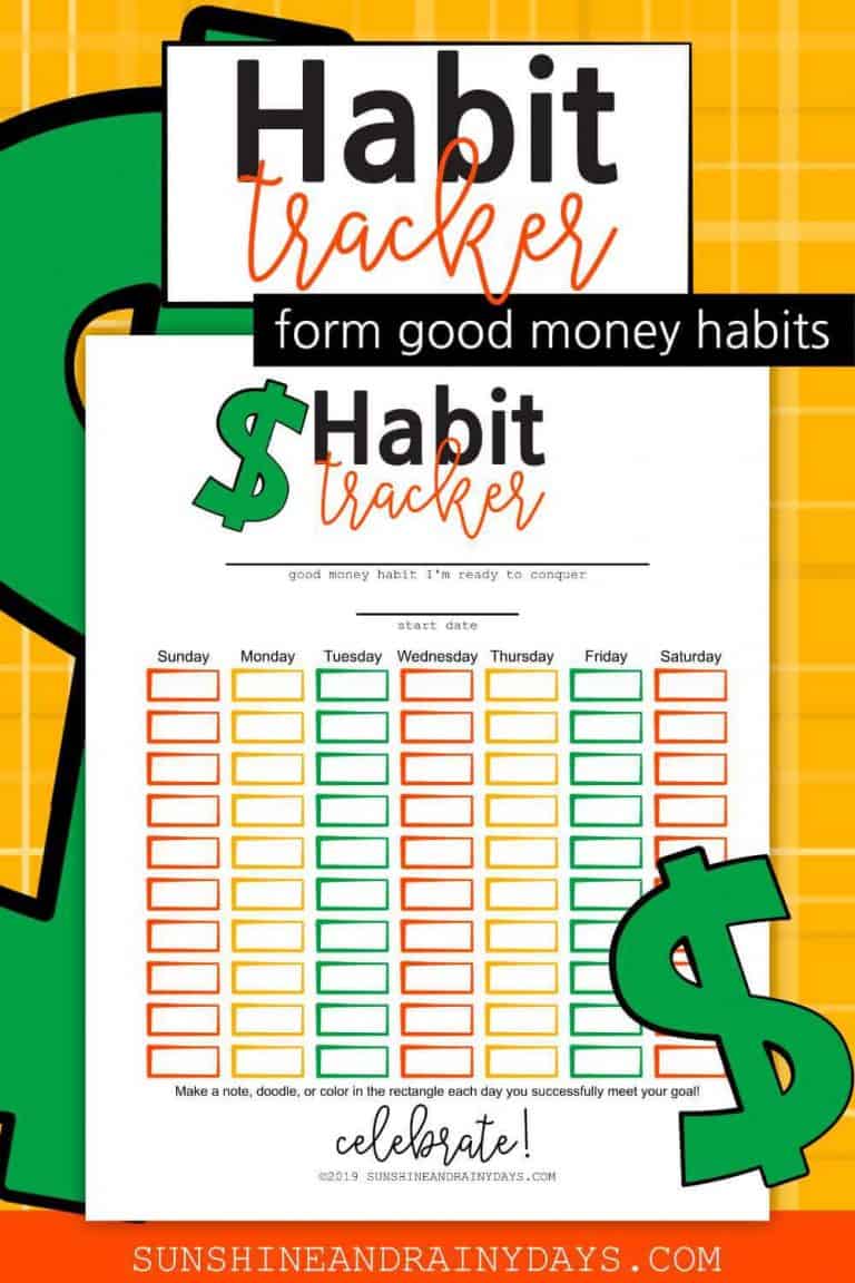 Form Good Habits With The Printable Money Habit Tracker