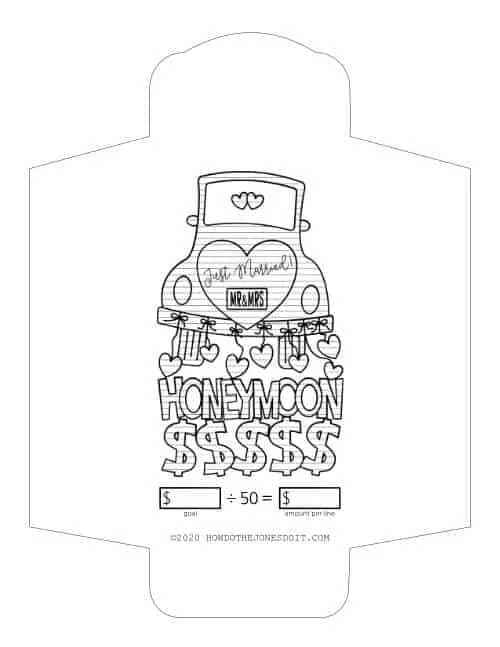 Honeymoon Sinking Fund Envelope Printable