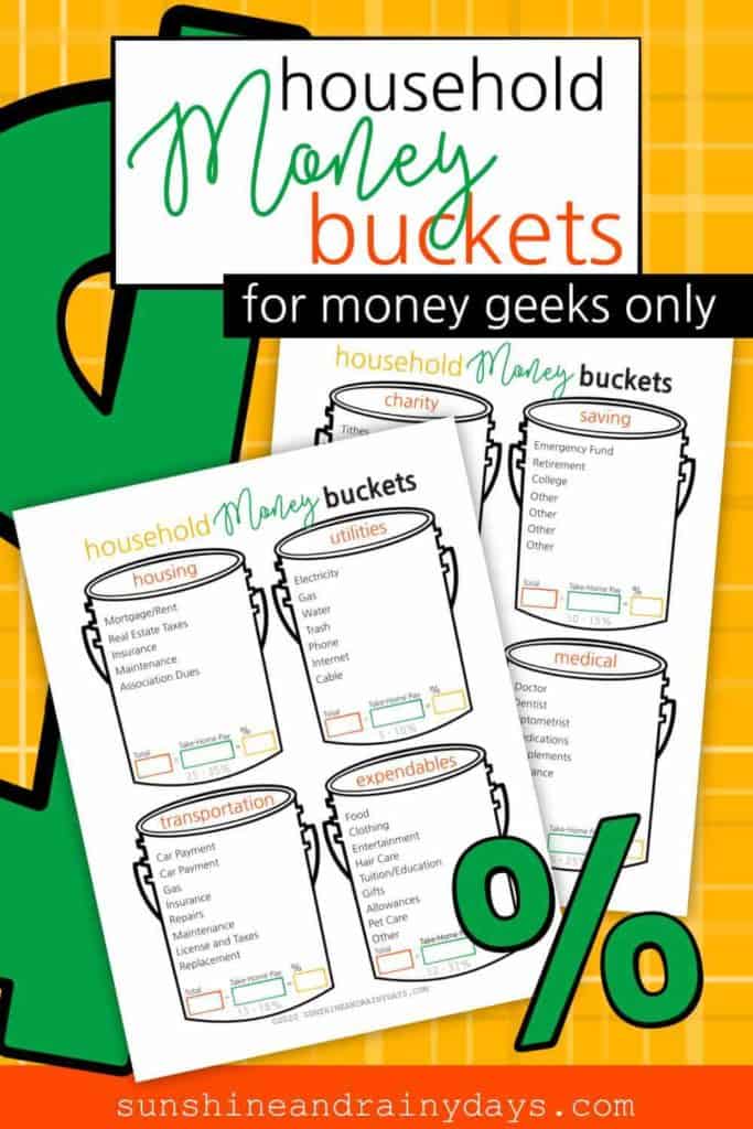 Household Money Buckets - Printables