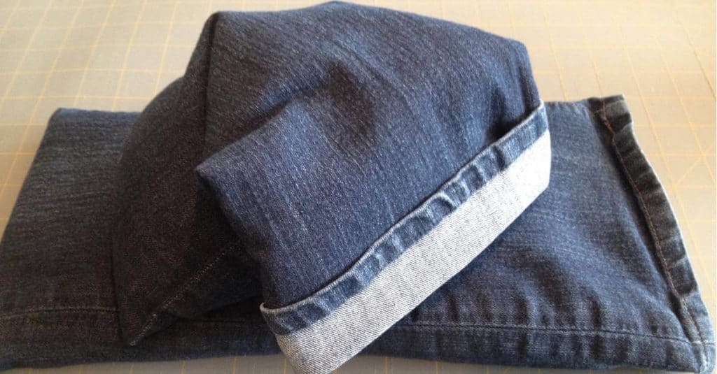 Flax seed heating bags made out of old jeans.